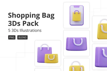 Shopping Bag 3D Icon Pack