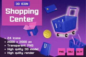 Shopping Center 3D Icon Pack