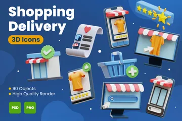 Shopping Delivery 3D Illustration Pack