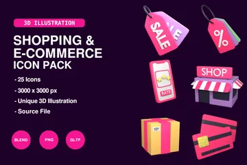 Shopping & E-Commerce 3D Icon Pack