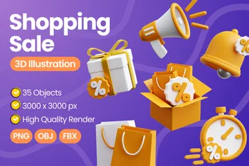 Shopping Sale 3D Icon Pack