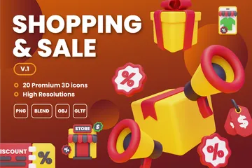 Shopping & Sale Vol 1 3D Icon Pack