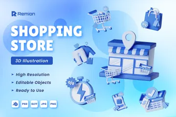 Shopping Store 3D Icon Pack