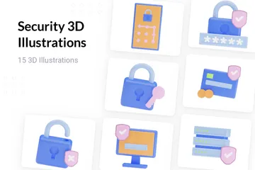 Sicherheit 3D Illustration Pack