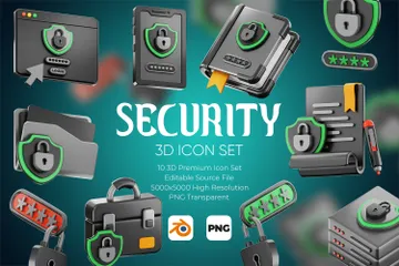 Sicherheit 3D Icon Pack