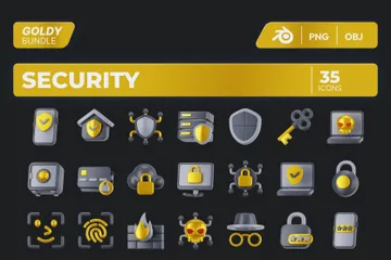 Sicherheit 3D Icon Pack