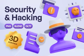 Sicherheit & Hacking 3D Icon Pack