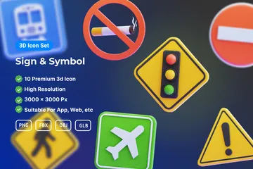 Sign And Symbols 3D Icon Pack