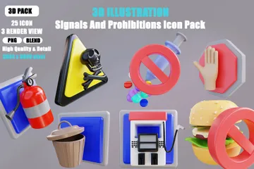 Signals And Prohibitions 3D Icon Pack