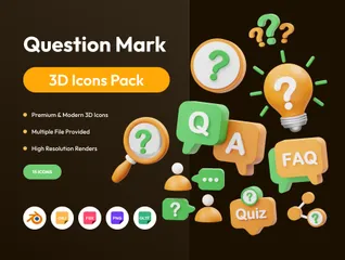 Signo de interrogación Paquete de Icon 3D