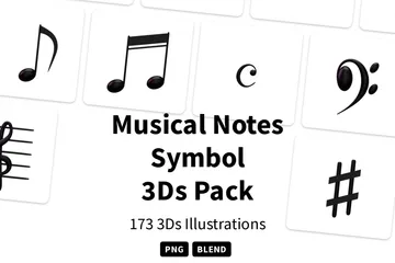 Símbolo de notas musicais Pacote de Icon 3D