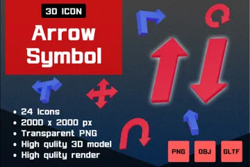 Símbolo de seta Pacote de Icon 3D