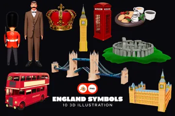 Símbolos de Inglaterra Paquete de Icon 3D