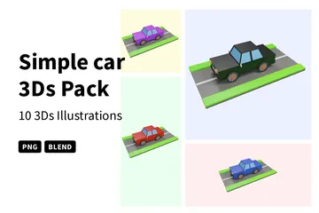 Simple Car 3D Icon Pack
