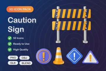 Sinal de cuidado Pacote de Icon 3D