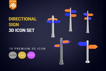 Sinal Direcional Pacote de Icon 3D