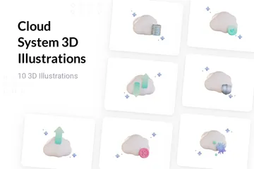 Sistema de nube Paquete de Illustration 3D