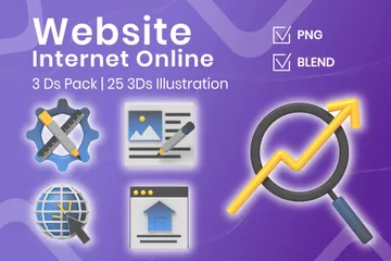 Site Internet en ligne 3D Icon Pack