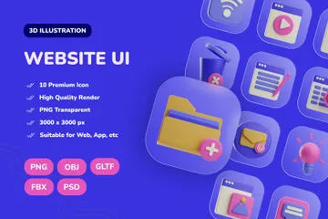 Interface utilisateur du site Web Pack 3D Icon