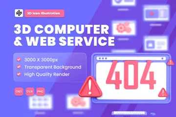 Servicio informático del sitio web Paquete de Icon 3D