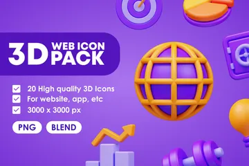 Sitio web y aplicación Paquete de Icon 3D
