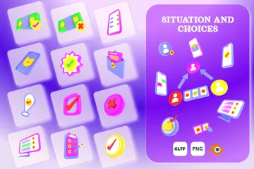 Situation And Choices 3D Icon Pack