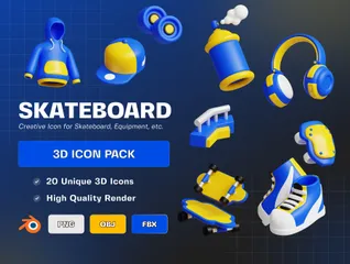 Skateboard 3D Icon Pack