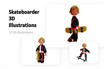 Skateboarder 3D Illustration Pack