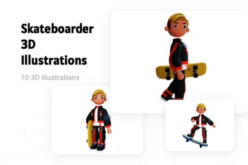 Skateur Pack 3D Illustration