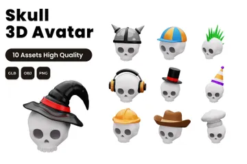 Skull Avatar 3D Icon Pack