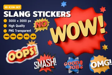 Sticker zum Suchbegriff: "Slang" 3D Icon Pack