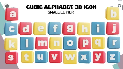 Small Letter 3D Icon Pack