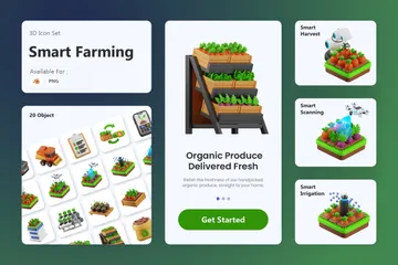 Smart Farming 3D Icon Pack