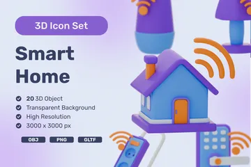 Intelligentes Zuhause 3D Icon Pack