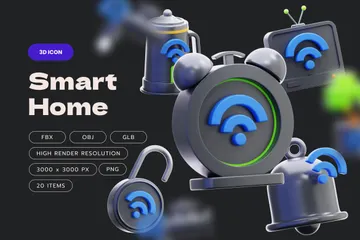 Smart  Home 3D Icon Pack