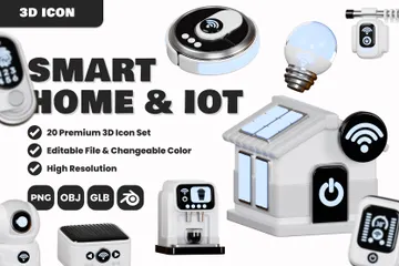 Smart Home And IoT 3D Icon Pack