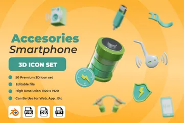 Smartphone Accesories 3D Illustration Pack