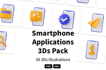 Smartphone-Anwendungen 3D Icon Pack