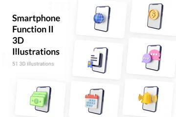 Smartphone Function II 3D Illustration Pack