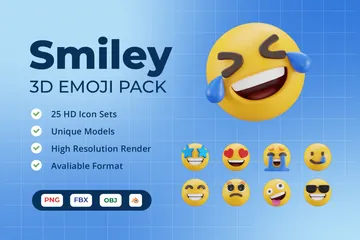 Emoji sorridente Pacote de Icon 3D