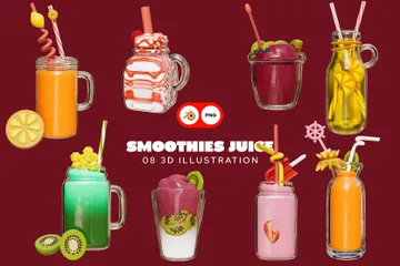 Smoothies Juice 3D Icon Pack