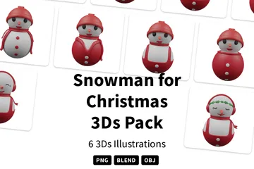 Snowman For Christmas 3D Icon Pack