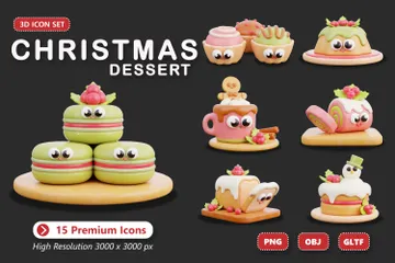 Sobremesa de Natal Pacote de Icon 3D