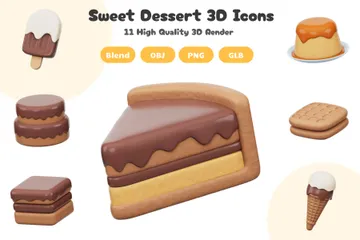 Sobremesa doce Pacote de Icon 3D