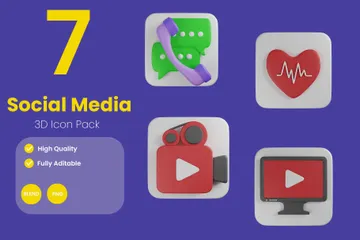 Social Media 3D Icon Pack
