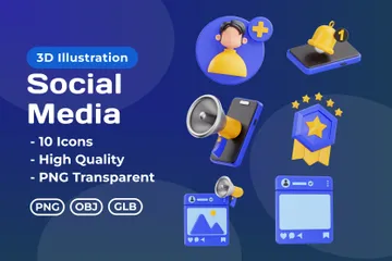 Social Media 3D Icon Pack