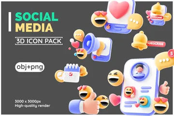 Social Media 3D Icon Pack