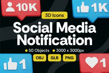 Social Media-Benachrichtigung 3D Icon Pack