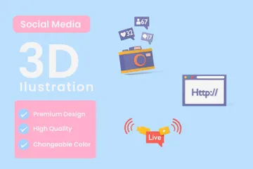Social Media Element 3D Icon Pack