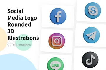 Free Social Media Logo 3D Logo Pack